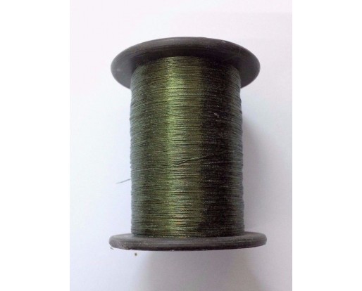 MILITARY GREEN - Spool of Shiny Metallic Thread Yarn - For Crochet Sewing Embroidery Handwork Artwork Jewelry
